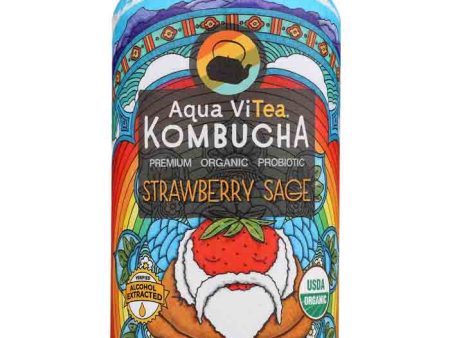 Aqua Vitea - Kombucha Strawberry Sage, 12oz | Pack of 12 Discount