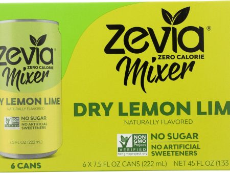 Zevia Zero Calorie Mixer Dry Lemon Lime, 6 7.5 Fl Oz
 | Pack of 4 on Sale