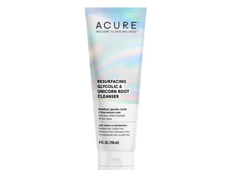 Acure - Resurfacing Glycolic & Unicorn Root Cleanser, 4oz Supply