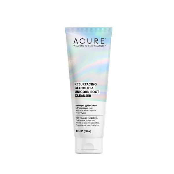 Acure - Resurfacing Glycolic & Unicorn Root Cleanser, 4oz Supply