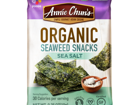 Annie Chun s Organic Seaweed Snacks Sea Salt 0.35oz
 | Pack of 12 For Cheap