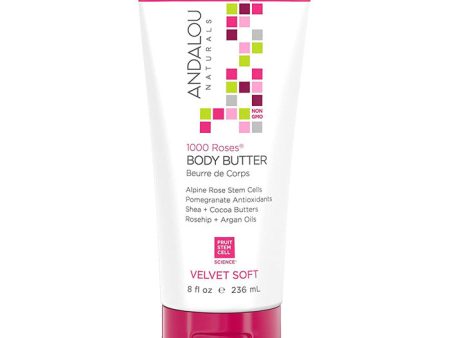 Andalou Naturals - Velvet Soft Body Butter 1000 Roses, 8 fl oz Hot on Sale