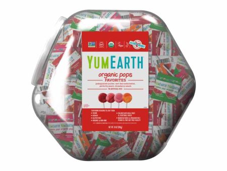 YumEarth - Organic Assorted Flavors Lollipop Counter Bin, 30oz For Sale