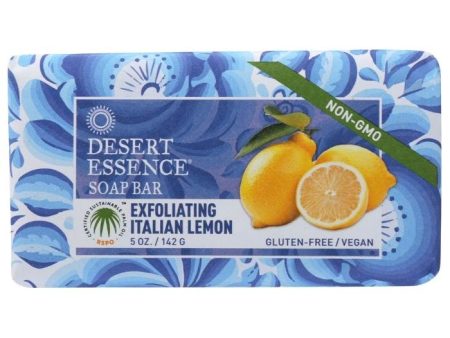 Desert Essence - Exfoliating Italian Lemon Bar Soap, 5oz | Pack of 3 Online Sale