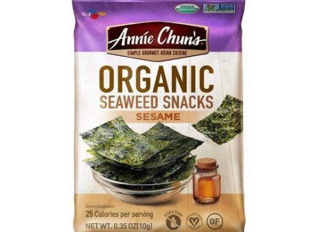 Annie Chun s Organic Seaweed Snacks Sesame - 0.35oz
 | Pack of 12 Online now