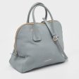 BURBERRY Light Blue Leather Greenwood Satchel Fashion