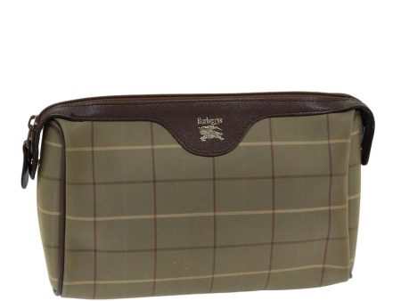 BURBERRYSs Nova Check Clutch Bag Canvas Beige Auth bs14803 on Sale