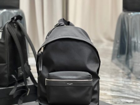 Yves Saint Laurent City Backpack In Canvas Unisex  13.8in 35cm Black Supply