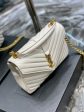 Yves Saint Laurent College Medium Chain Bag White Gold Toned Hardware Online