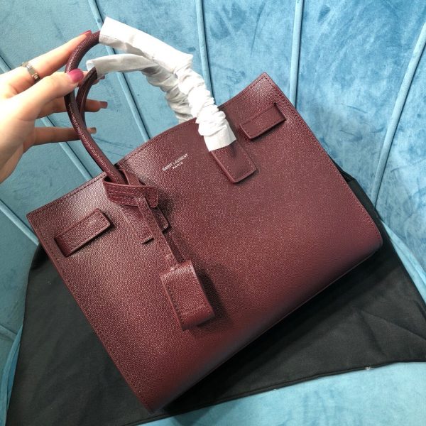 Yves Saint Laurent Sac De Jour Baby In Shiny Burgundy Fashion