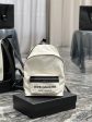 Yves Saint Laurent City Backpack In Canvas Unisex  13.8in 35cm White Fashion