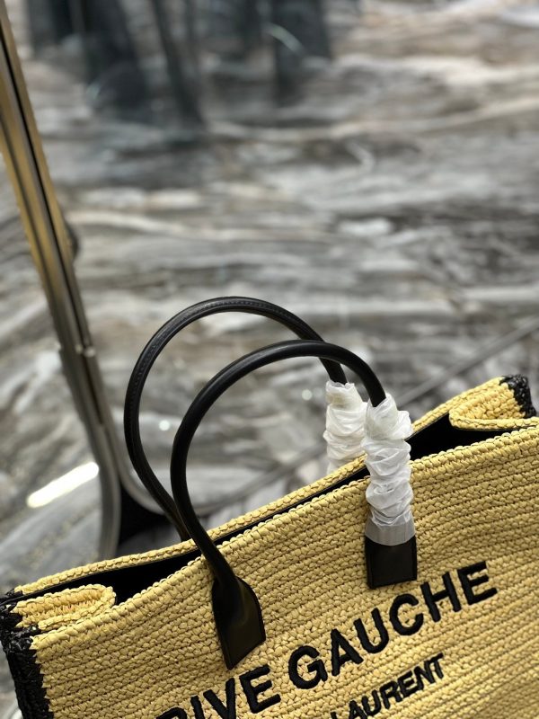 Yves Saint Laurent Rive Gauche Tote Bag In Raffia For Cheap