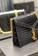 Yves Saint Laurent Cassandra Medium Chain Bag Black  8.6in 22cm on Sale