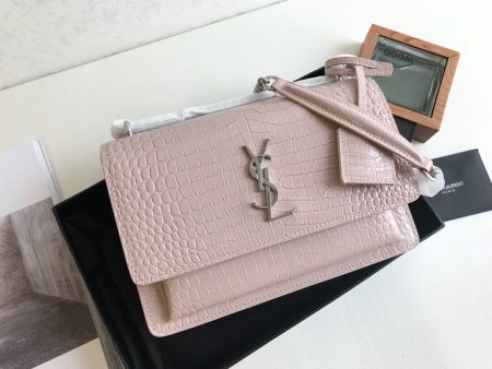 Yves Saint Laurent Sunset Medium Chain Bag Light Pink Cheap