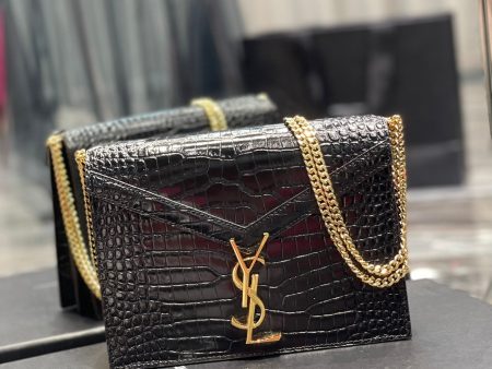 Yves Saint Laurent Cassandra Medium Chain Bag Black  8.6in 22cm on Sale