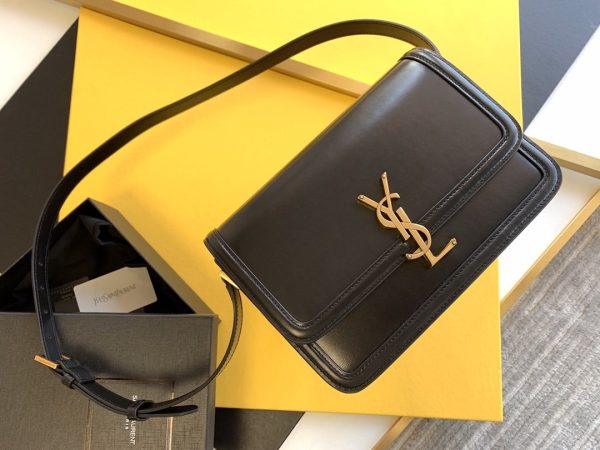 Yves Saint Laurent Solferino Medium Satchel Bag In Box Black With Gold Hardware on Sale