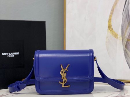 Yves Saint Laurent Solferino Medium Satchel In Box Navy Blue Online Hot Sale