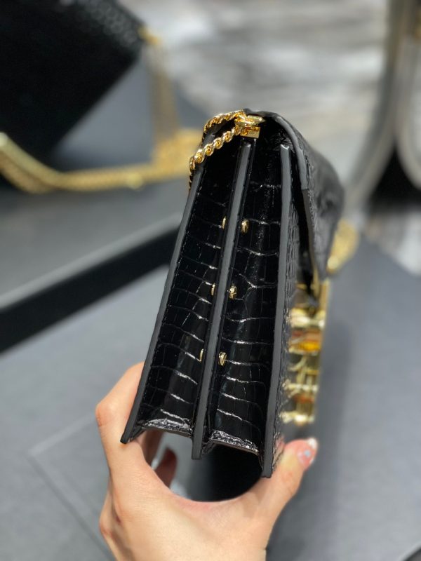 Yves Saint Laurent Cassandra Medium Chain Bag Black  8.6in 22cm on Sale