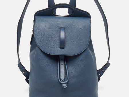 BURBERRY Ash Blue Grain Leather Pocket Backpack on Sale