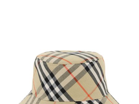 Burberry Ered Cotton Blend Bucket Hat With Nine Words Women Cheap