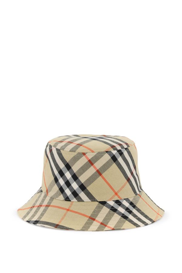 Burberry Ered Cotton Blend Bucket Hat With Nine Words Women Cheap