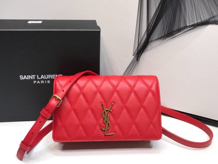 Yves Saint Laurent Angie Patent Handbag Red Cheap