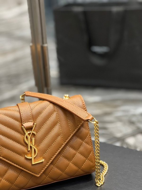 Yves Saint Laurent Small Bag Dark Natural In Mix Matelasse Online Sale