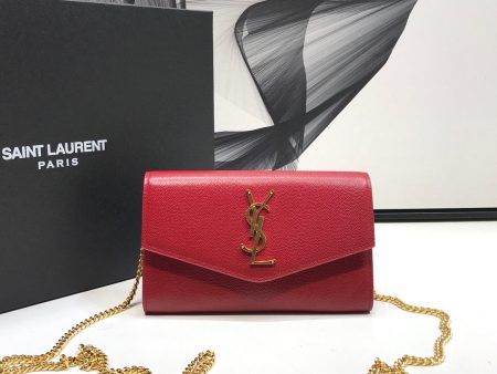 Yves Saint Laurent Uptown Chain Wallet Red Online now