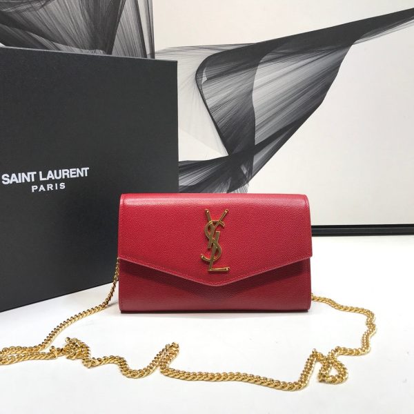 Yves Saint Laurent Uptown Chain Wallet Red Online now