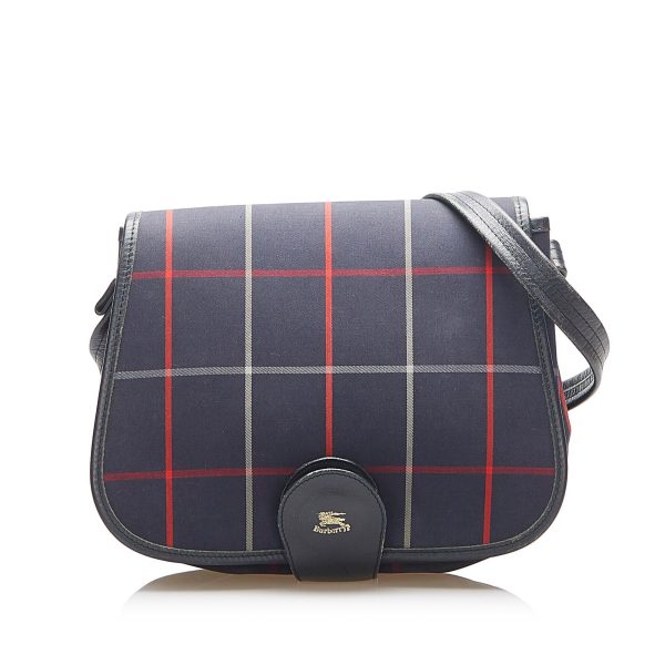 Burberry Plaid Coated Canvas Crossbody Bag (SHG-17945) Online Sale