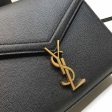 Yves Saint Laurent Cassandra Medium Top Handle Bag In Grain Black  9.6in 24.5cm Sale