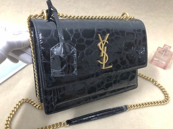 Yves Saint Laurent Sunset Chain Wallet Black Online Hot Sale