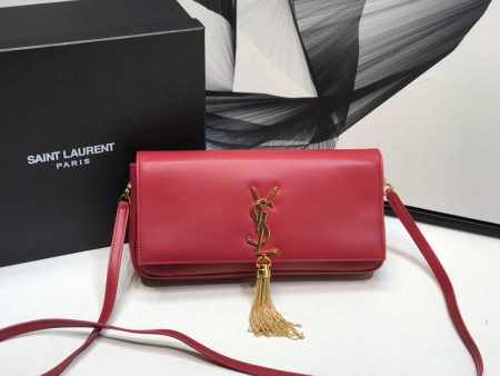 Yves Saint Laurent Kate Tassel Small Shoulder Bag Red  10.2in 26cm Online Hot Sale