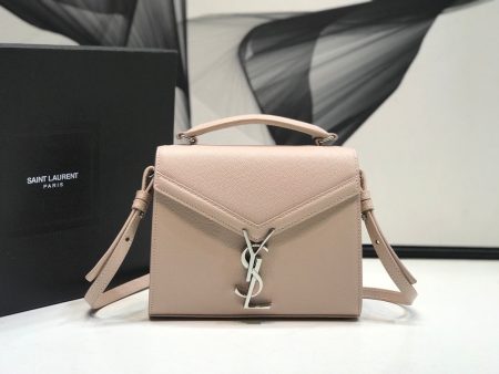 Yves Saint Laurent Cassandra Medium Top Handle Bag Beige  9.6in 24.5cm on Sale