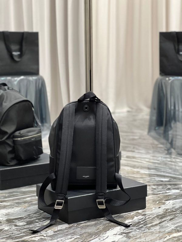 Yves Saint Laurent City Backpack In Canvas Unisex  13.8in 35cm Black Supply