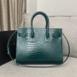 Yves Saint Laurent Sac De Jour Small In Embossed Crocodile Green For Cheap