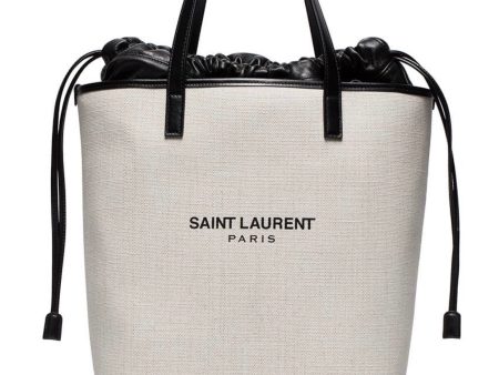 Yves Saint Laurent Teddy Medium Canvas Handle Bucket Tote Bag Online Sale