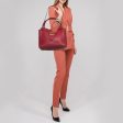 BURBERRY Red Leather Buckle Tote on Sale