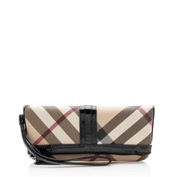 Burberry Nova Check Foldover Clutch (SHF-13128) Online Hot Sale