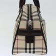 BURBERRY Nova Check Hand Bag Nylon Beige Auth ki4265 on Sale