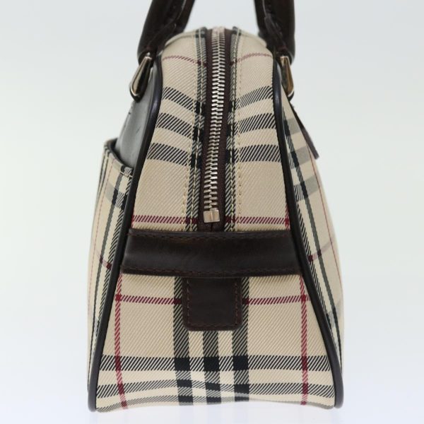 BURBERRY Nova Check Hand Bag Nylon Beige Auth ki4265 on Sale