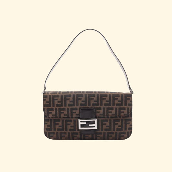 Fendi Zucca Handbag Canvas Leather Brown Black Online