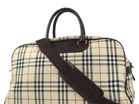 Burberry Beige  Check 2way Duffle Shoulder HandBag 181831 Online Hot Sale