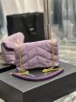 Yves Saint Laurent Puffer Toy Bag Blesched Lilac In Denim Online now