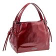 Burberry Red Check Embossed Patent Leather Bilmore Tote For Discount