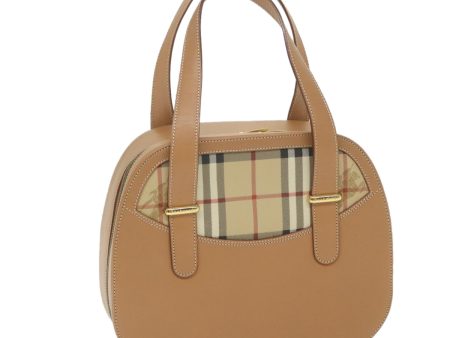 BURBERRYSs Hand Bag Leather Beige Auth 59466 Discount