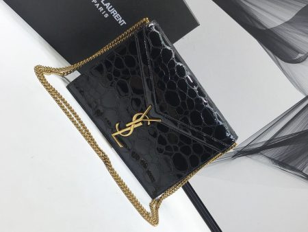 Yves Saint Laurent Cassandra Small Crossbody Bag With Stone Print Black For Sale