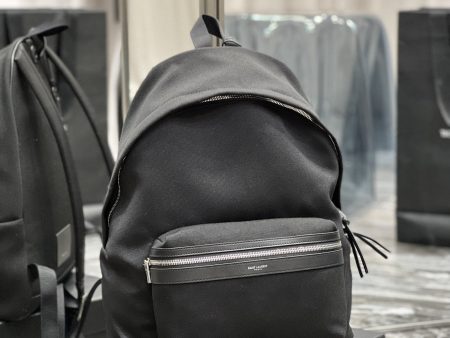 Yves Saint Laurent City Backpack In Canvas Unisex  15in 38cm Black Online