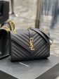 Yves Saint Laurent College Medium Chain Bag Black Gold Toned Hardware Online Sale