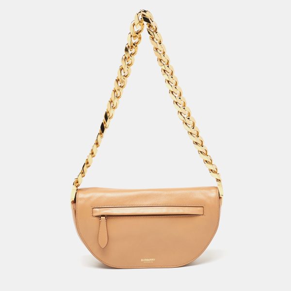 BURBERRY Beige Soft Leather Small Olympia Bag Online